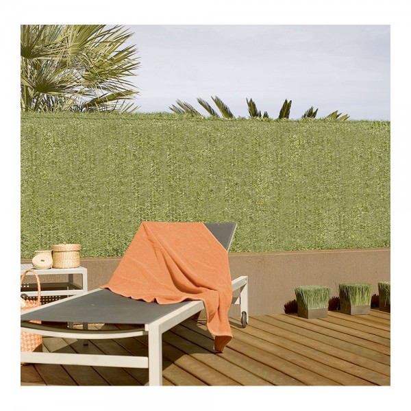 Seto artificial pvc verde bicolor hoja fina 110 varillas, 1 x 3 m (pack 2 unidades)