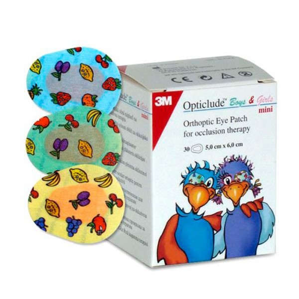 3M Opticlude Parche Ocular Ortóptico Dibujos Mini 6 cm X 5 cm 30 Unidades