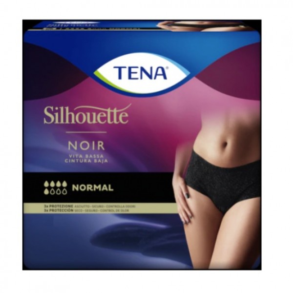 Tena Silhouette Noir Braguitas Absorbentes Cintura Baja Negra Talla g 10 Unidades