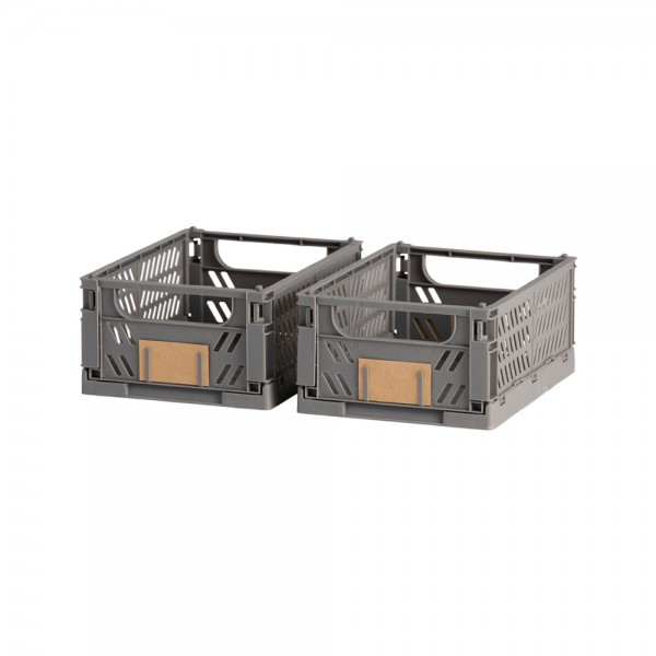 Caja almacenaje plegable gris 17 x 12.5 x 7 cm set 2 piezas (pack 2 unidades)