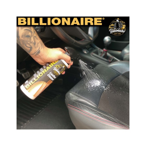 Billionaire Leather Cleaner Limpiador de Asientos de Cuero y Piel Mantiene el Brillo Natural Aroma a Coche Nuevo 500ml