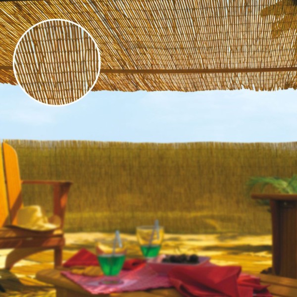 Cañizo de bambú natural marrón ø2 - 4 mm, 1 x 5 m