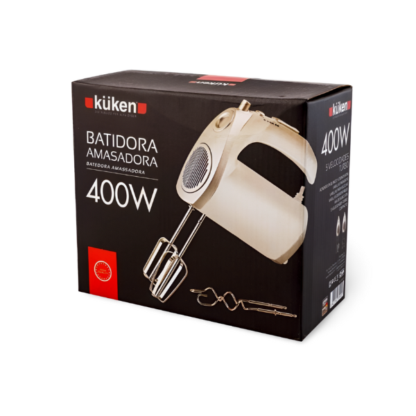 Batidora amasadora 400 w. blanca kuken
