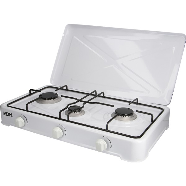 Cocina de gas esmaltada 3 fuegos