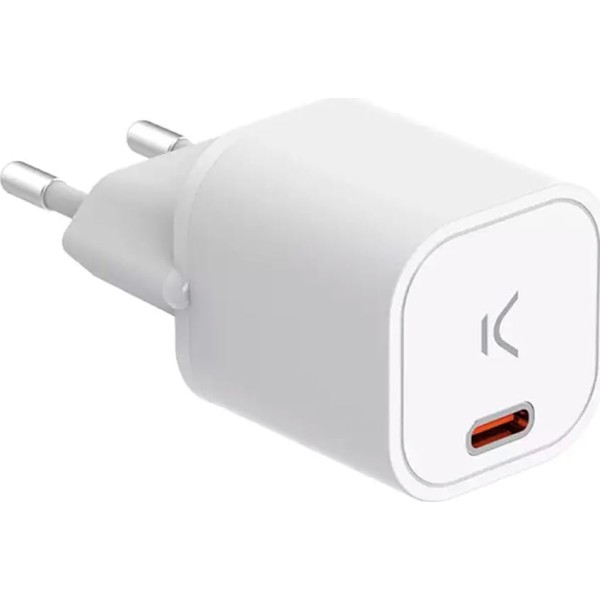 Ksix gan usb-c blanco / cargador de pared mini 30w