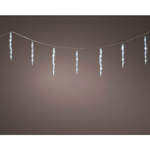 Cortina led carámbanos 60 leds, luz fría, exterior, 3,6 m