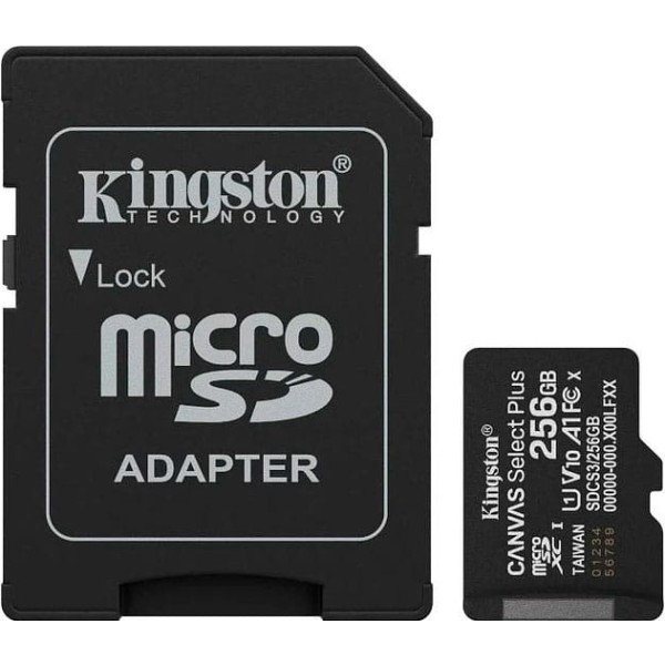 Kingston / memoria microsd 2562gb cl10 + adaptador