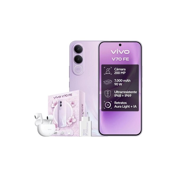 Vivo v70 fe 8gb 512gb bundle ch90w+ buds3 purple